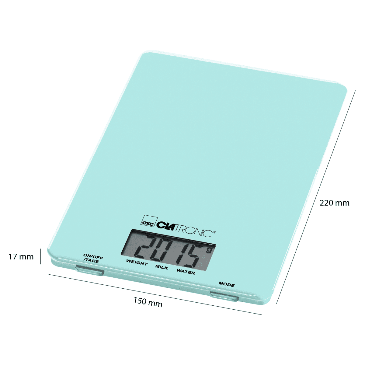 Cantar de bucatarie digital, Clatronic, Rock'n'Retro, 5 kg, verde pastel