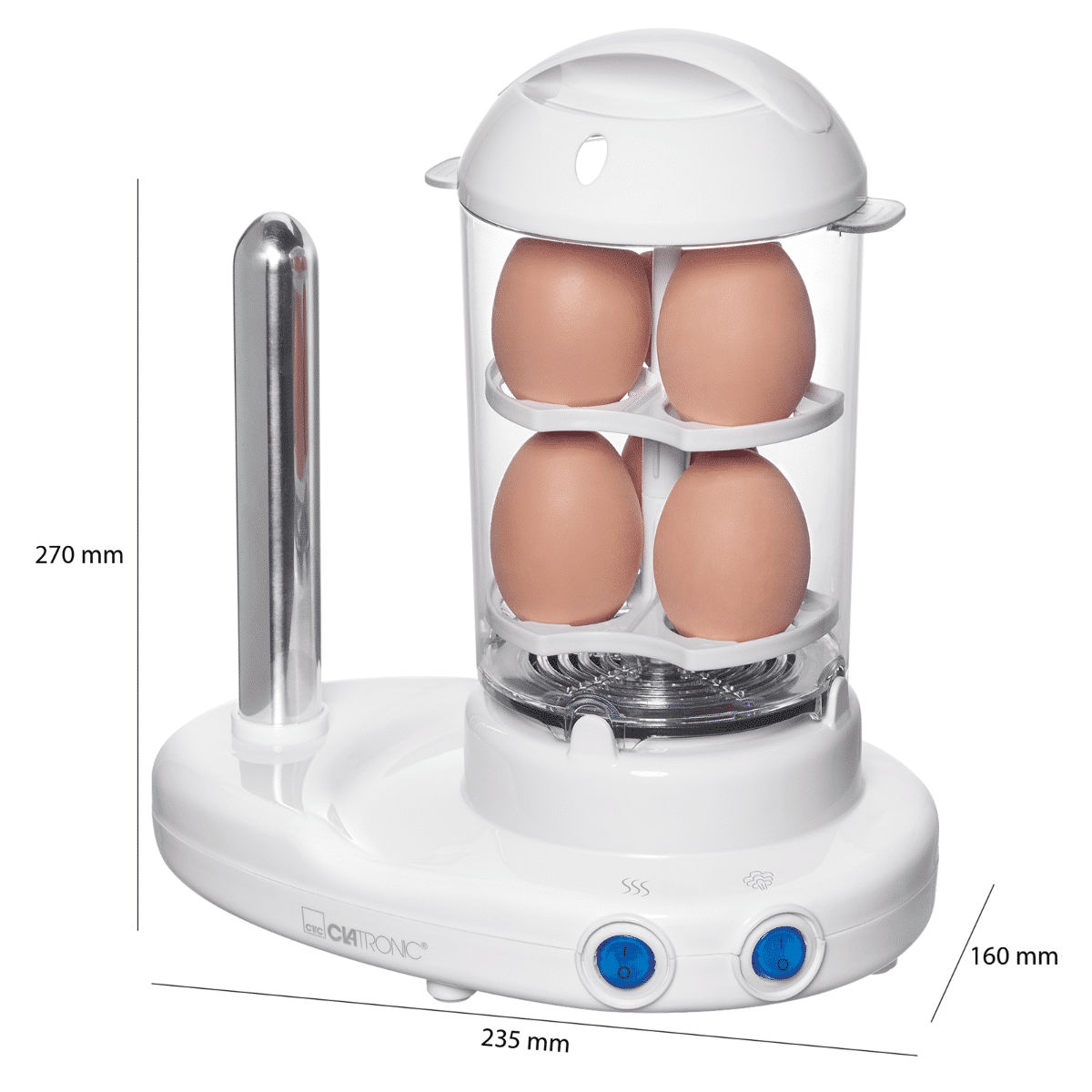 Aparat 2in1 pentru hot dog si oua, Clatronic - HDM3420, alb