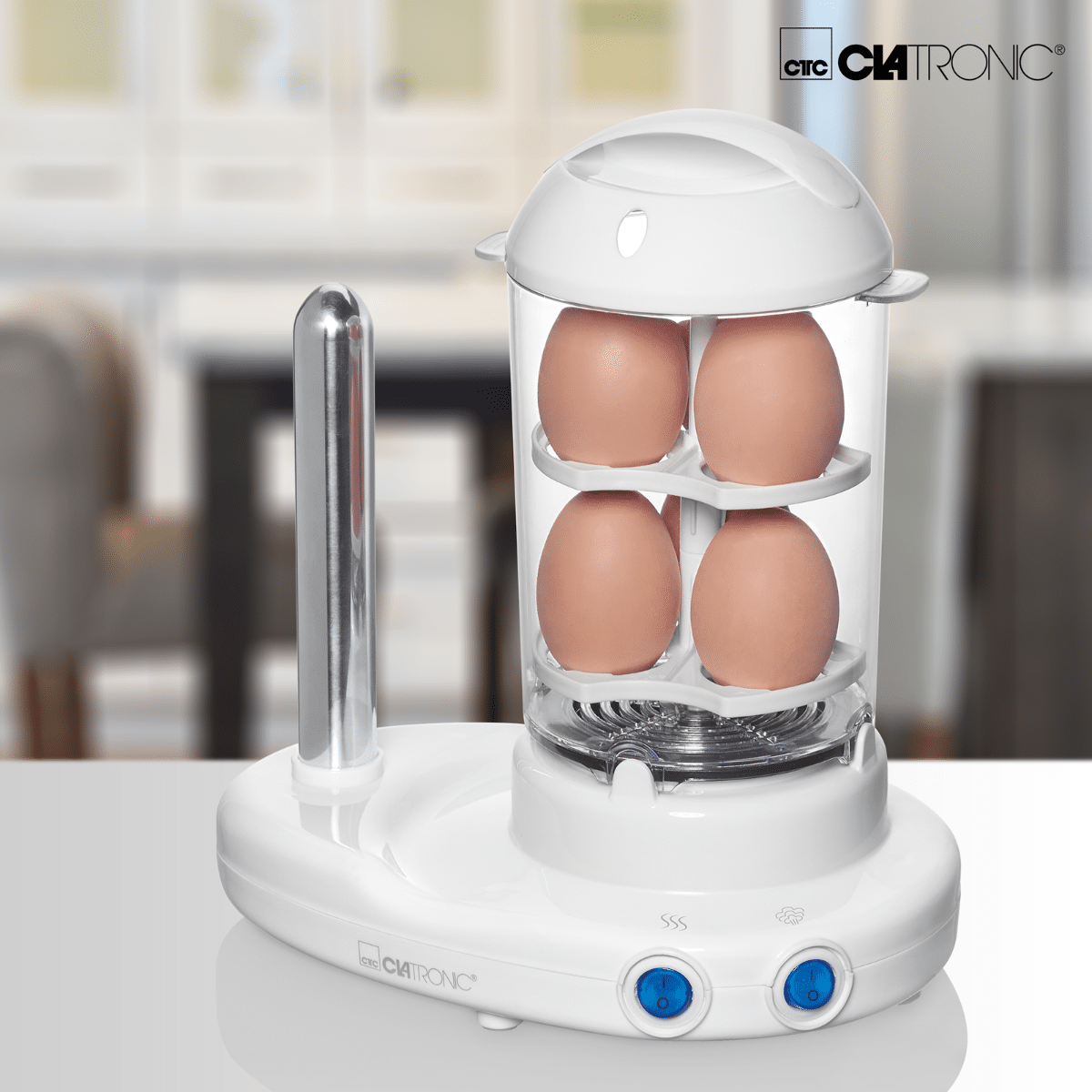 Aparat 2in1 pentru hot dog si oua, Clatronic - HDM3420, alb