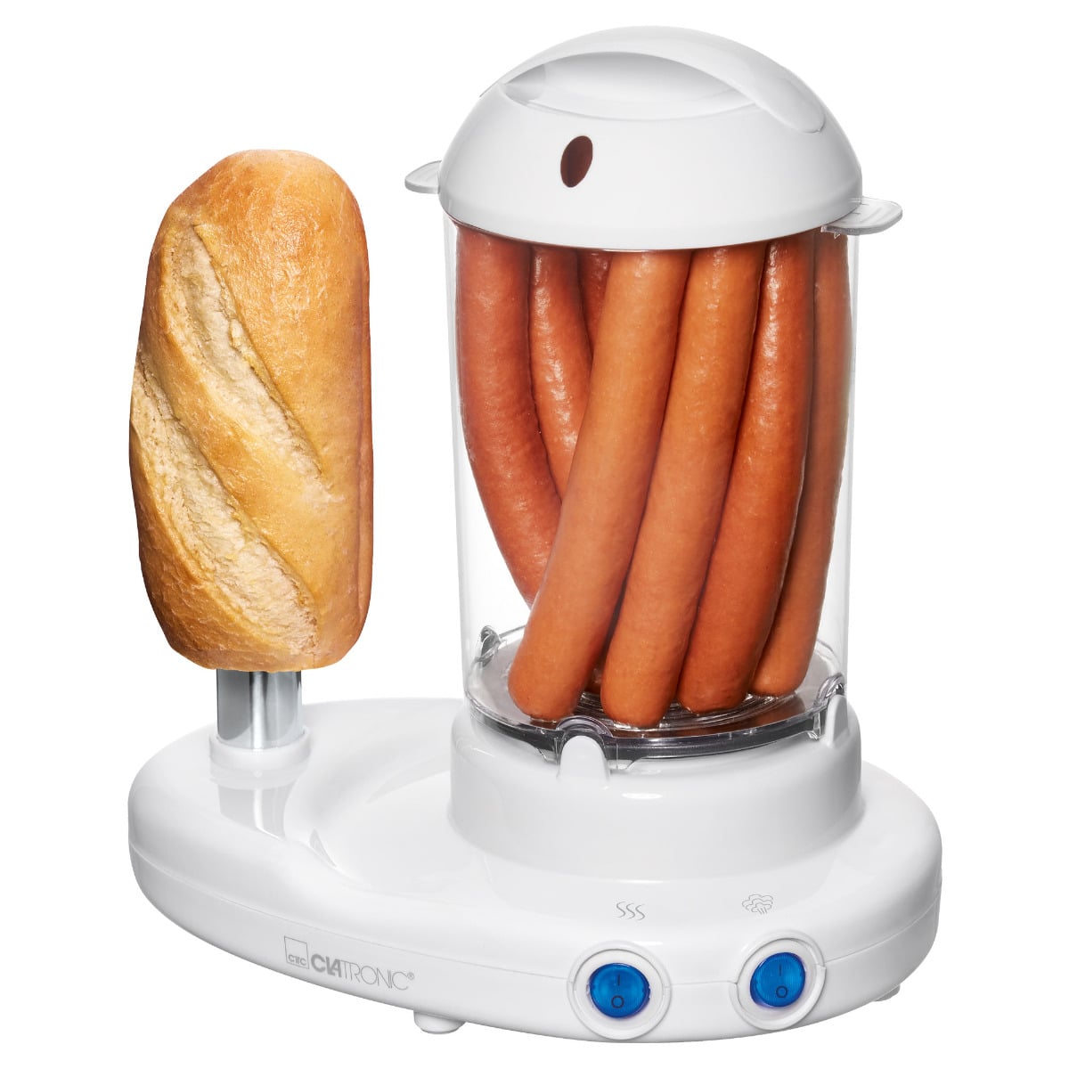 Aparat 2in1 pentru hot dog si oua, Clatronic - HDM3420, alb