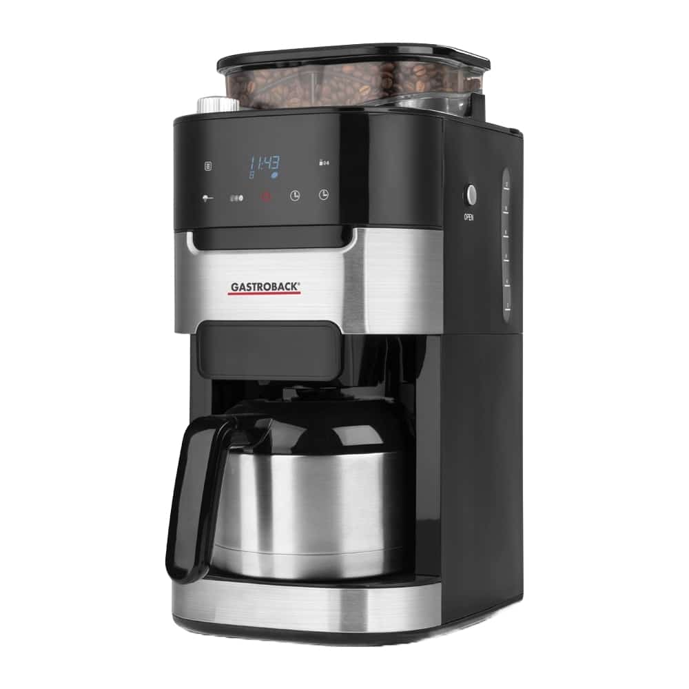 Cafetiera cu rasnita, Gastroback, Grind&Brew Pro Thermo, 8 cani, negru