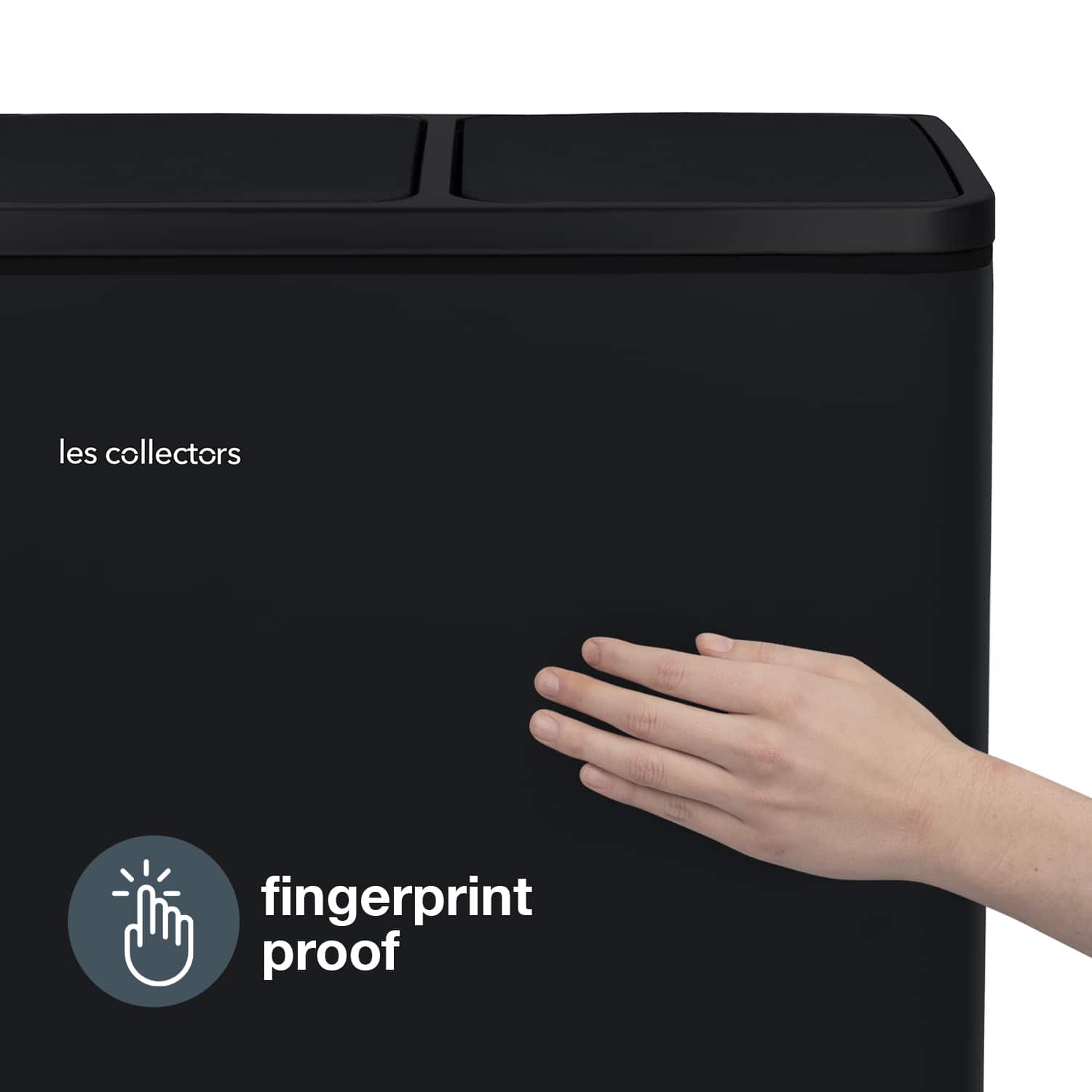 Cos de gunoi cu pedala, Les Collectors, N988, 18+18+18 litri, 3 compartimente, negru mat