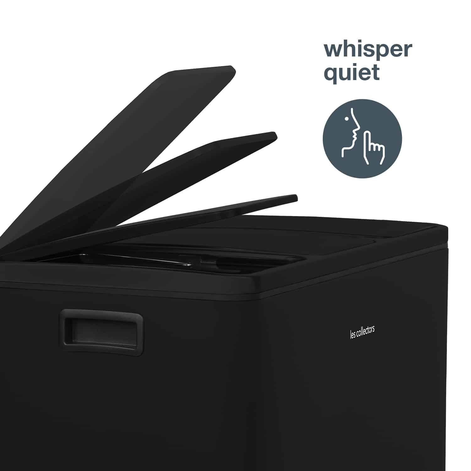 Cos de gunoi cu pedala, Les Collectors, N988, 18+18+18 litri, 3 compartimente, negru mat