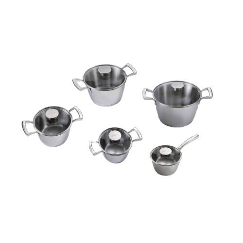 Set oale de gatit cu capac, otel inoxidabil, 10 piese, Casa Bugatti, ZP-CIS10