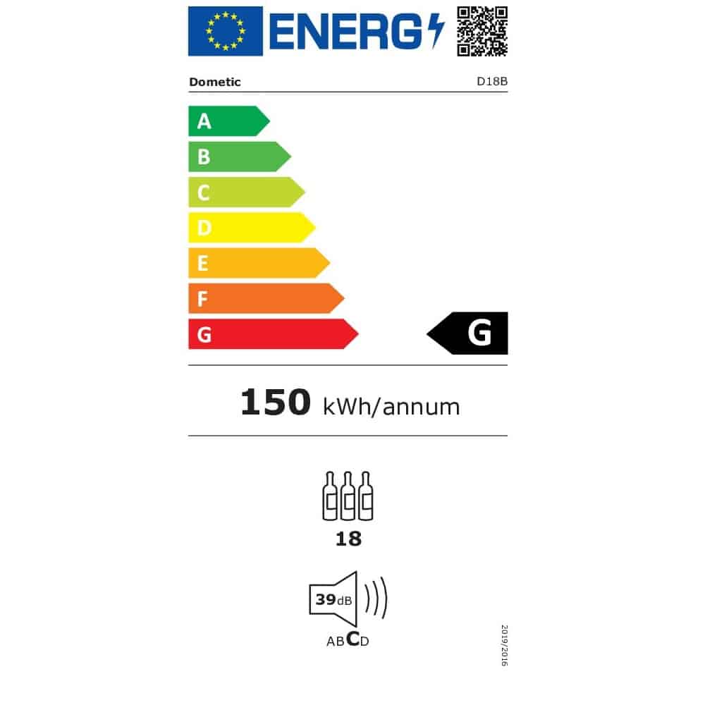 Racitor de vinuri Dual Zone, 18 sticle, Dometic, D18B, negru