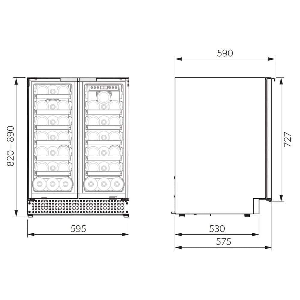 Racitor de vinuri Dual Zone, 42 sticle, Dometic, D42B, negru