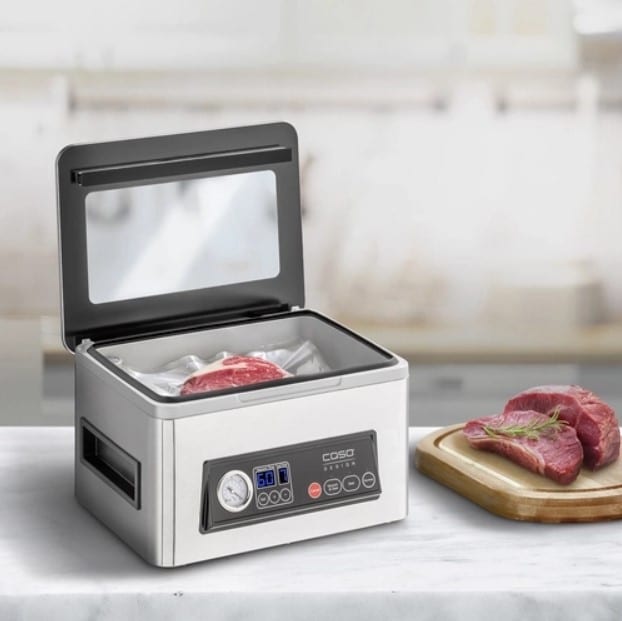 Aparat de vidat cu camera profesional, Caso Germany, VacuChef 50, vidare uscata/umeda/lichida, inox