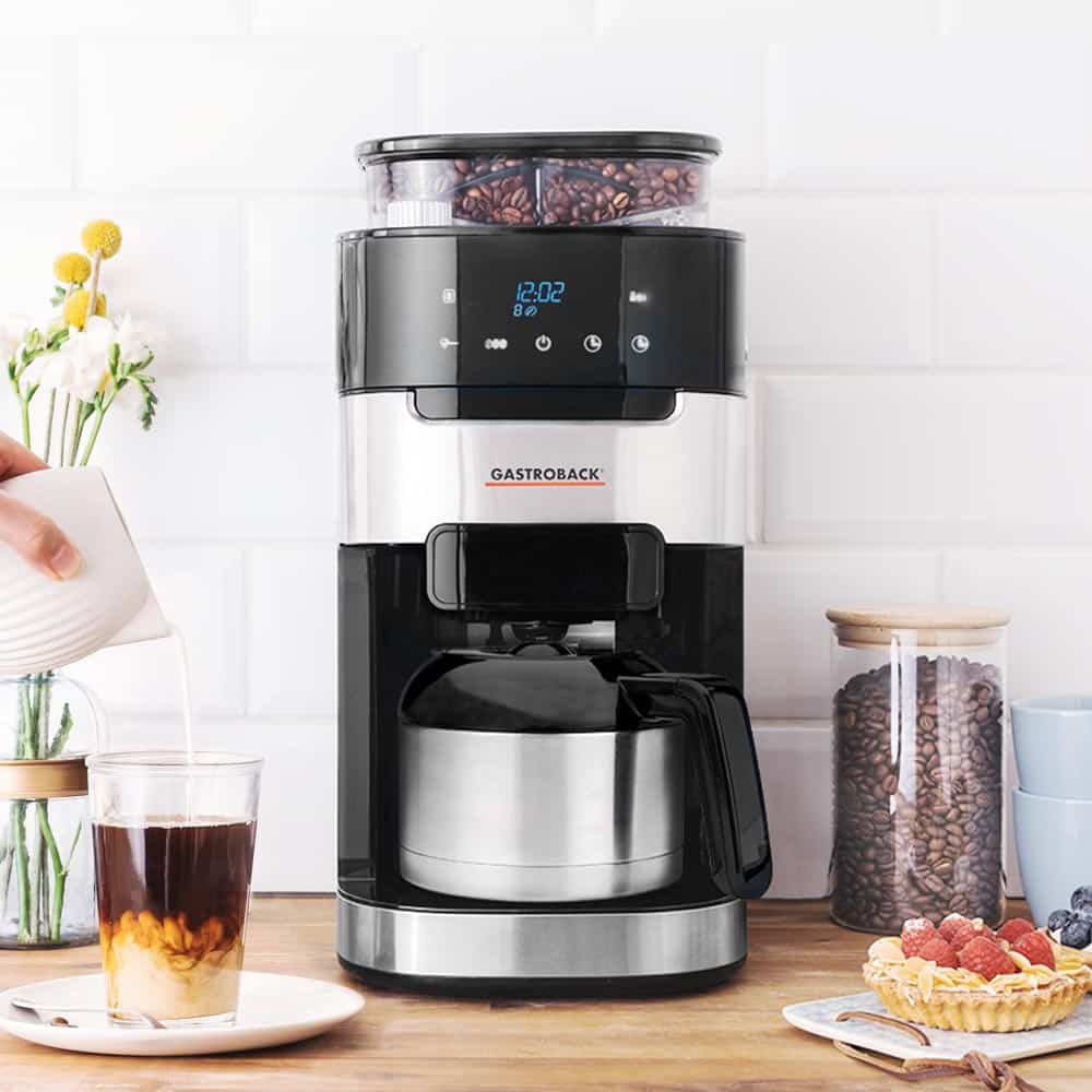 Cafetiera cu rasnita, Gastroback, Grind&Brew Pro Thermo, 8 cani, negru