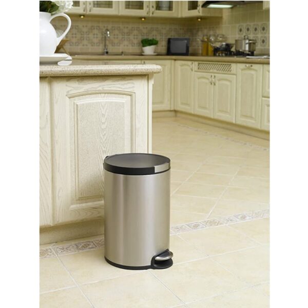 Cos de gunoi cu pedala, EKO, Artistic, 20 litri, 1 compartiment, inox