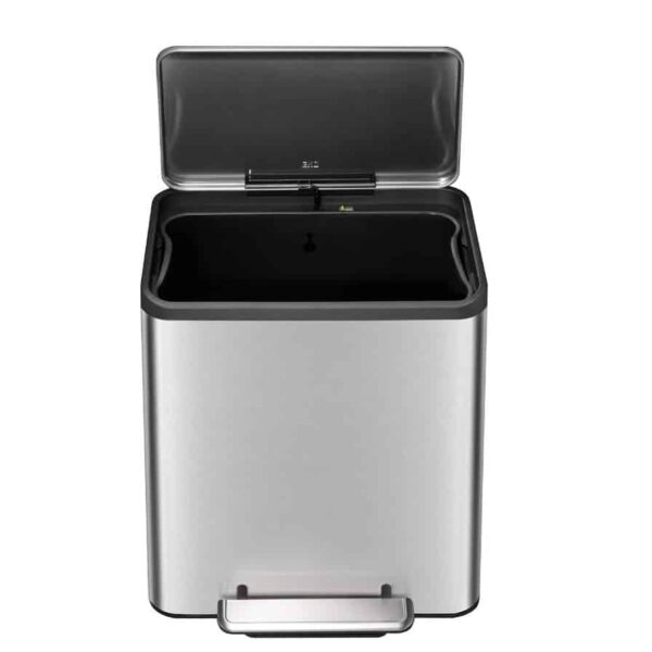 Cos de gunoi cu pedala, EKO, EcoCasa, 30 litri, 1 compartiment, inox