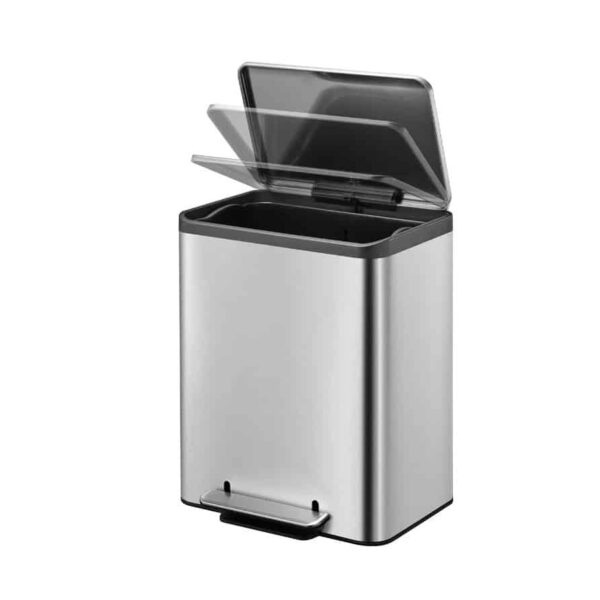 Cos de gunoi cu pedala, EKO, EcoCasa, 30 litri, 1 compartiment, inox