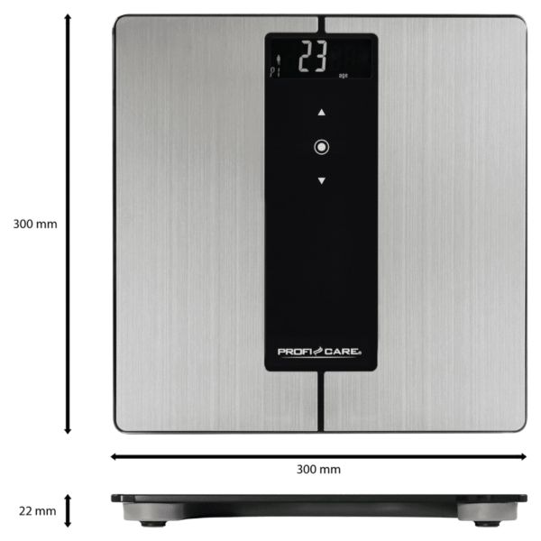 Cantar corporal de baie inteligent, ProfiCare, PC-PW3008BT, otel inoxidabil, inox