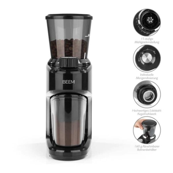 Rasnita electrica de cafea, BEEM, Grind-Intense, 160 g, negru