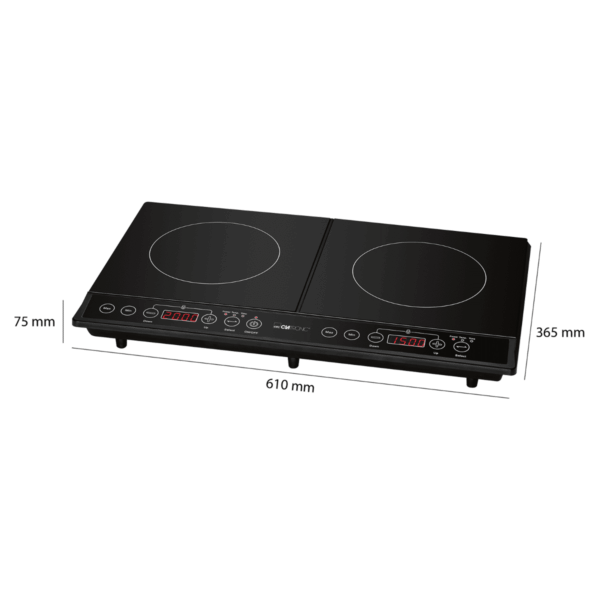 Plita electrica cu inductie, Clatronic, DKI3609, 2 zone, negru