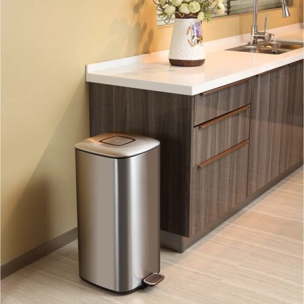Cos de gunoi cu pedala, EKO, Regent, 20 litri, 1 compartiment, inox