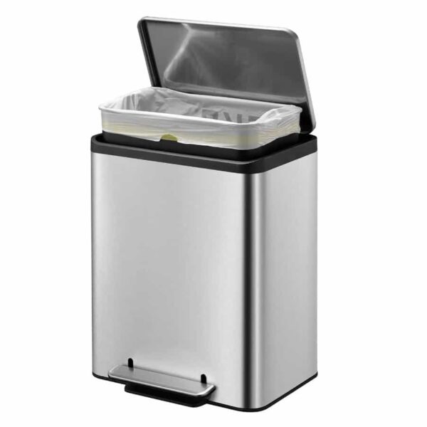 Cos de gunoi cu pedala, EKO, EcoCasa, 30 litri, 1 compartiment, inox