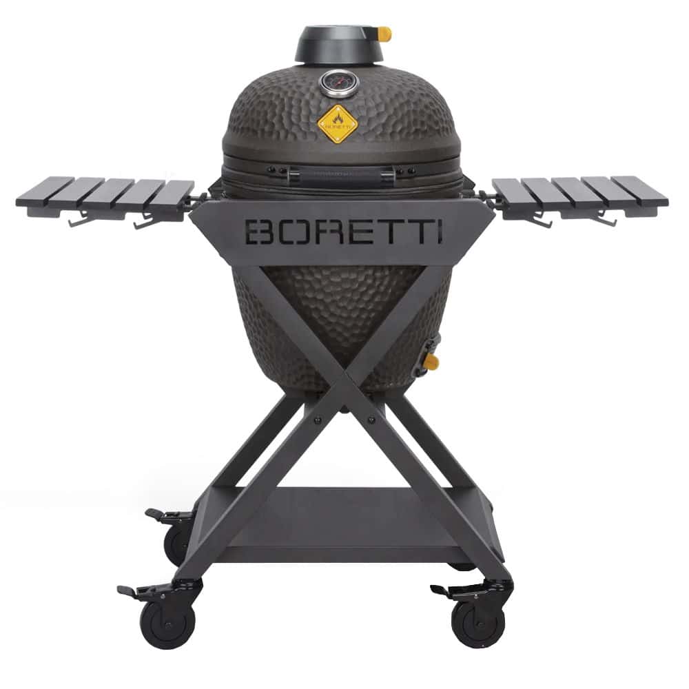 Gratar cu carbuni si termometru integrat Kamado, Boretti, Ceramica Large, Ø 45 cm, antracit