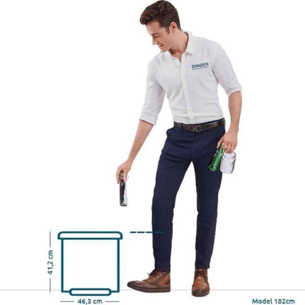 Cos de gunoi cu pedala, EKO, Essential, 20+9 litri, 2 compartimente, alb