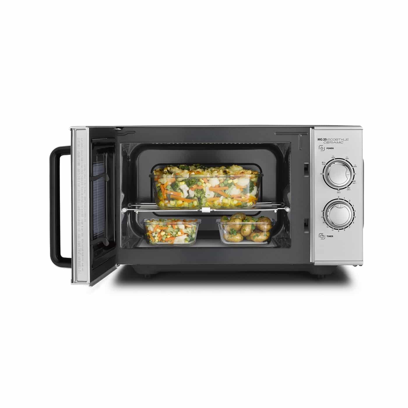 Cuptor cu microunde 2in1, 25 litri, Caso Germany, MG 25 Ecostyle Ceramic, inox