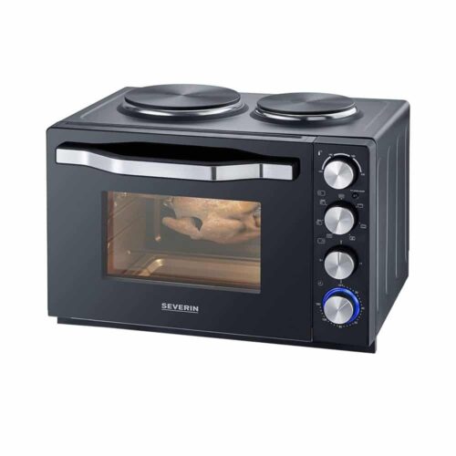 Cuptor electric cu convectie si plita, 30 litri, Severin, S2074, negru