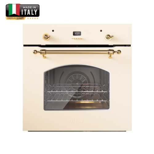 Cuptor electric cu convectie incorporabil, 65 litri, ILVE, Nostalgie, OV60SNE3/AWG, crem/auriu