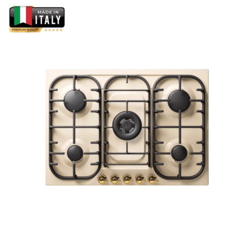 Plita incorporabila pe gaz, ILVE, Nostalgie, HCB70CN/AWB, 5 arzatoare, 70 cm, crem