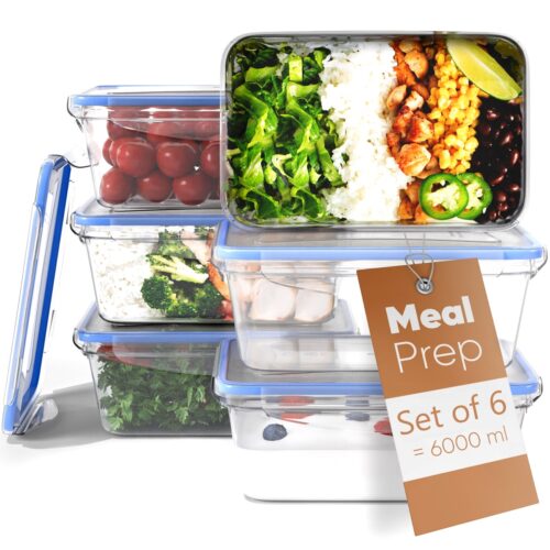 Set 6 caserole pentru alimente, Classbach, C-FHD4023K, 6 X 1000 ml