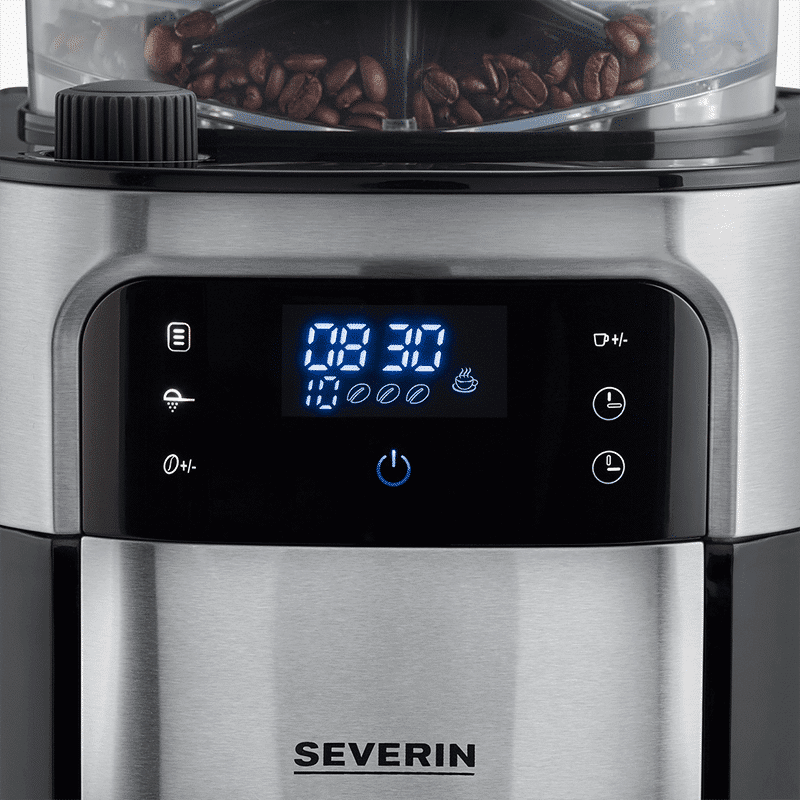 Cafetiera cu rasnita, Severin, S4813, 10 cani, inox