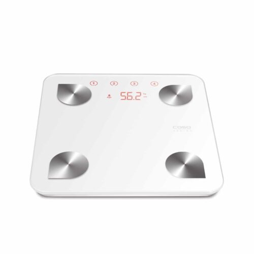 Cantar corporal de baie inteligent, Caso Germany, BF4, sticla securizata, alb