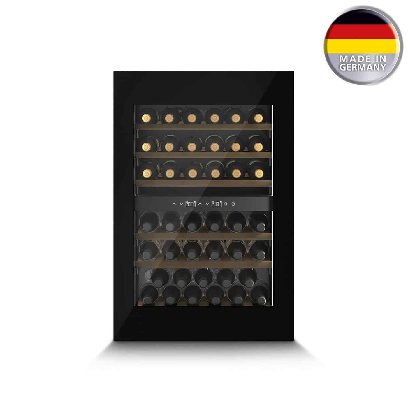 Racitor de vinuri incorporabil Dual Zone, 41 sticle, Caso Germany, WineDeluxe WD 41, negru