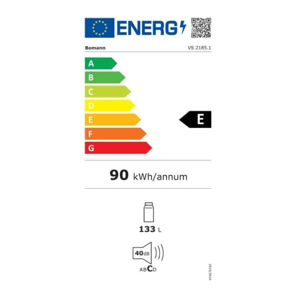 Frigider minibar, Bomann, VS2185.1W, 133 litri, alb