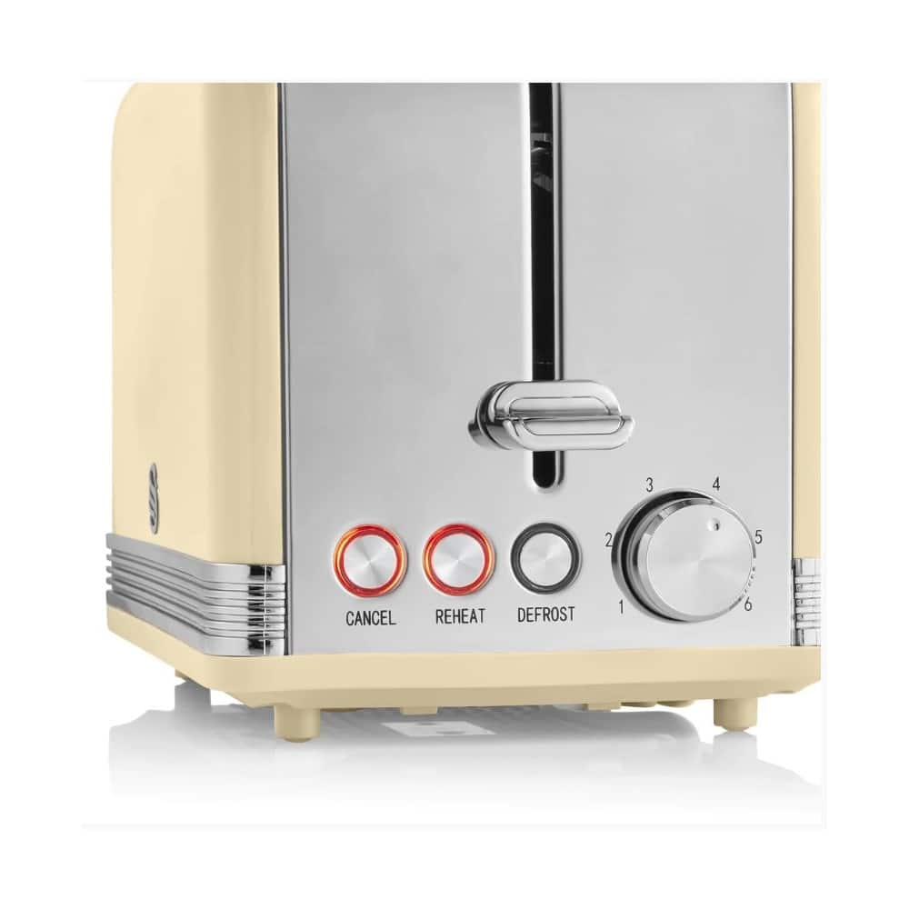 Prajitor de paine, Swan, Retro, ST19010CNEU, 2 felii, 815 W, crem
