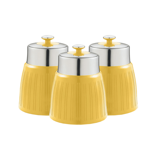 Set 3 recipiente depozitare Retro, Swan - SWKA1024YELN, galben