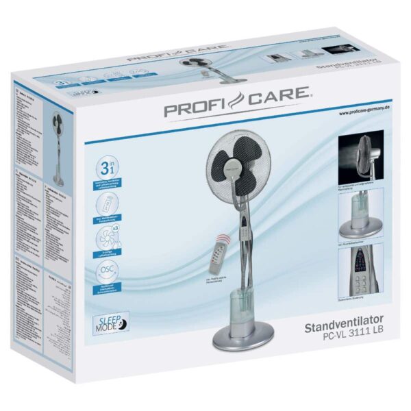 Ventilator camera vertical cu picior, Proficare, PC-VL3111LB, 40 cm, inox