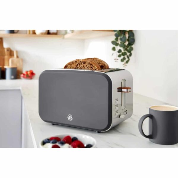 Prajitor de paine, Swan, Nordic, ST14610GRYNE, 2 felii, 900 W, gri