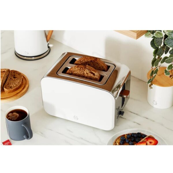 Prajitor de paine, Swan, Nordic, ST14610WHTNE, 2 felii, 900 W, alb