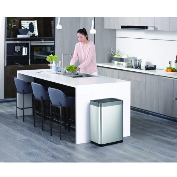 Cos de gunoi cu senzor, EKO, Mirage X, 47 litri, 1 compartiment, inox