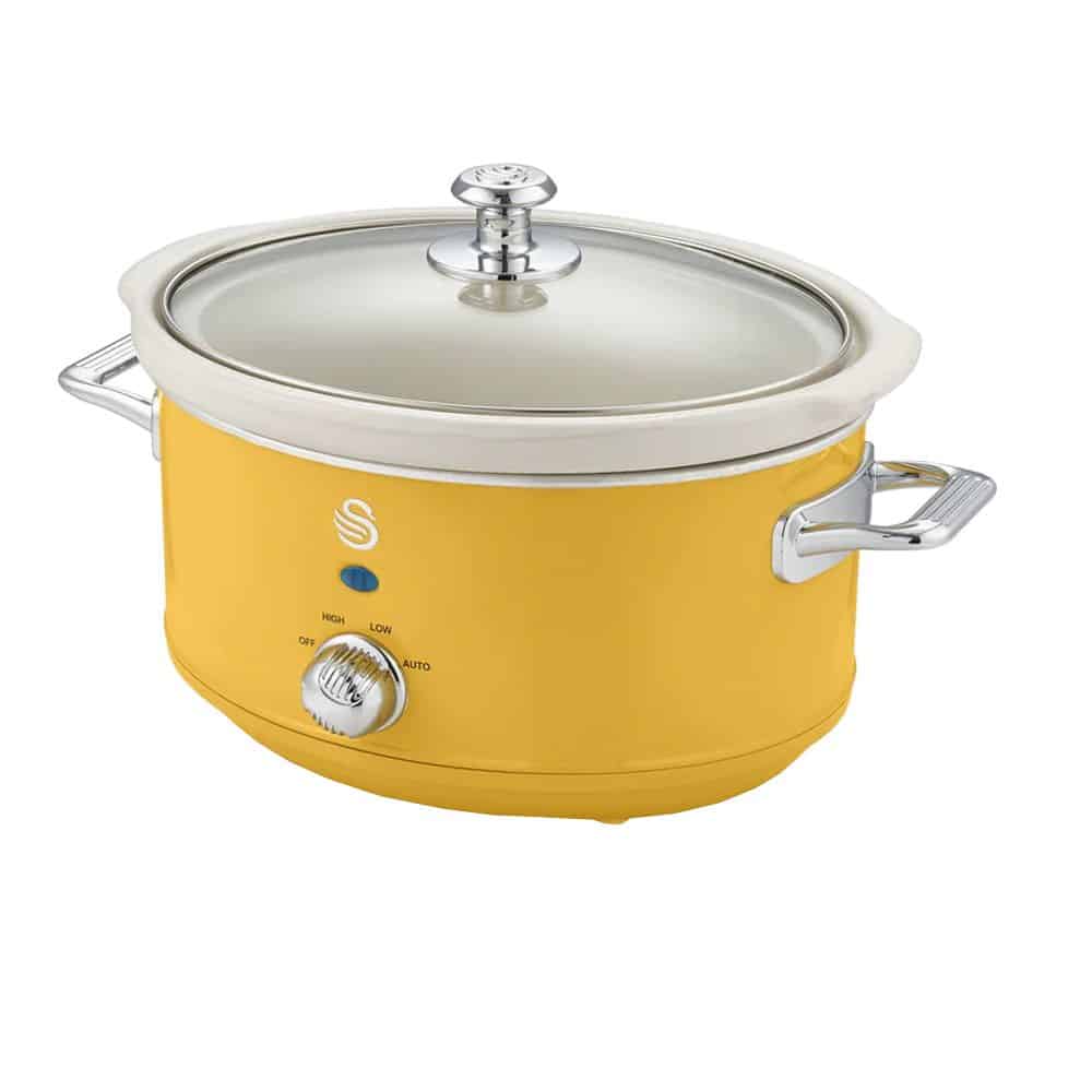Slow cooker, Swan, Retro, SF17021YELNE, 3.5 litri, 200 W, galben
