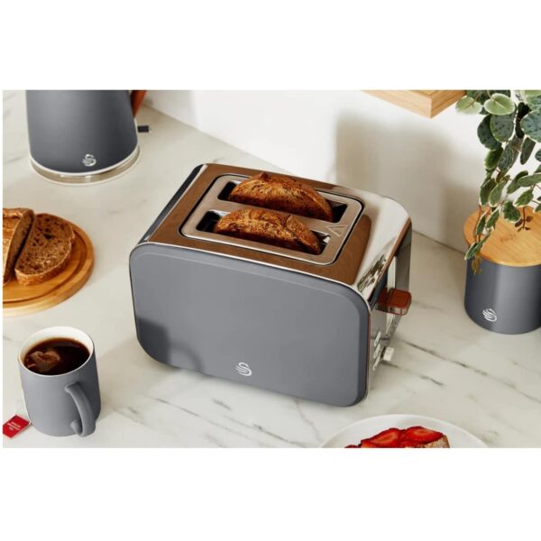 Prajitor de paine, Swan, Nordic, ST14610GRYNE, 2 felii, 900 W, gri