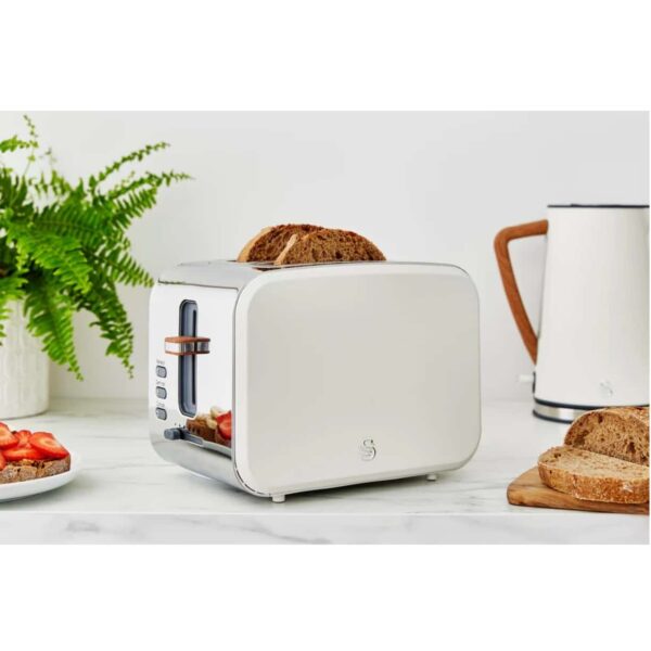 Prajitor de paine, Swan, Nordic, ST14610WHTNE, 2 felii, 900 W, alb