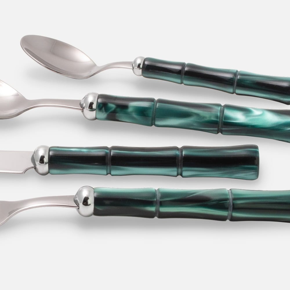 Set 24 tacamuri Bamboo, Rivadossi Sandro, 6 persoane - 5724A06, verde smarald