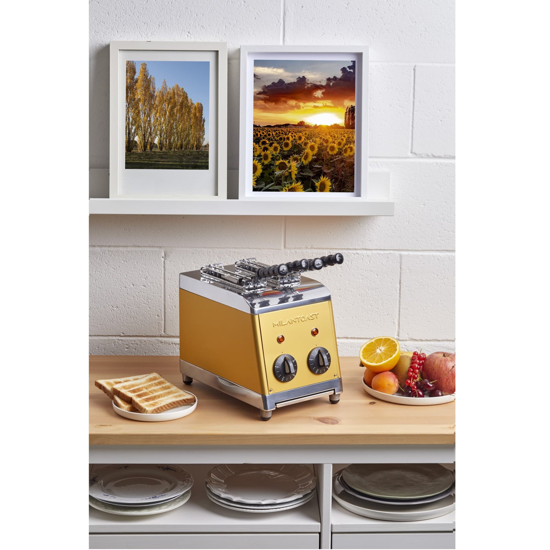 Prajitor de paine profesional, MILANTOAST, Classic, 2 felii, 1370 W, galben