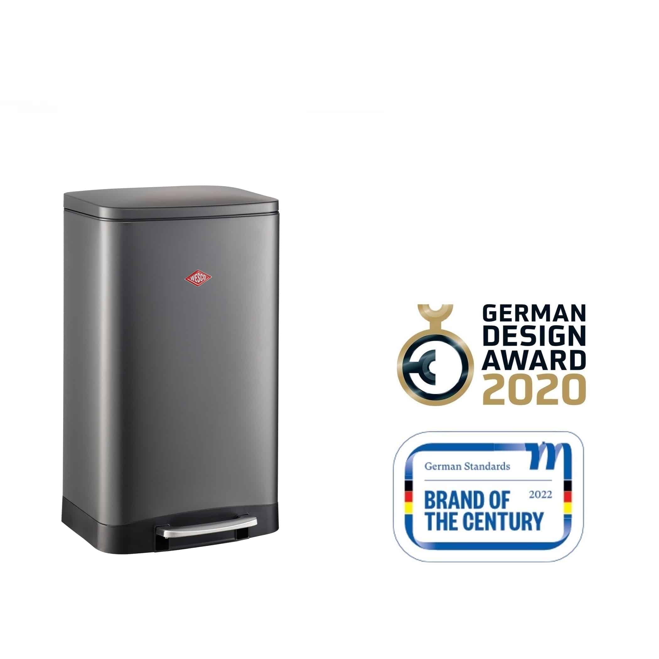 Cos de gunoi cu pedala, WESCO Germany, Towerkick, 40 litri, 1 compartiment, antracit