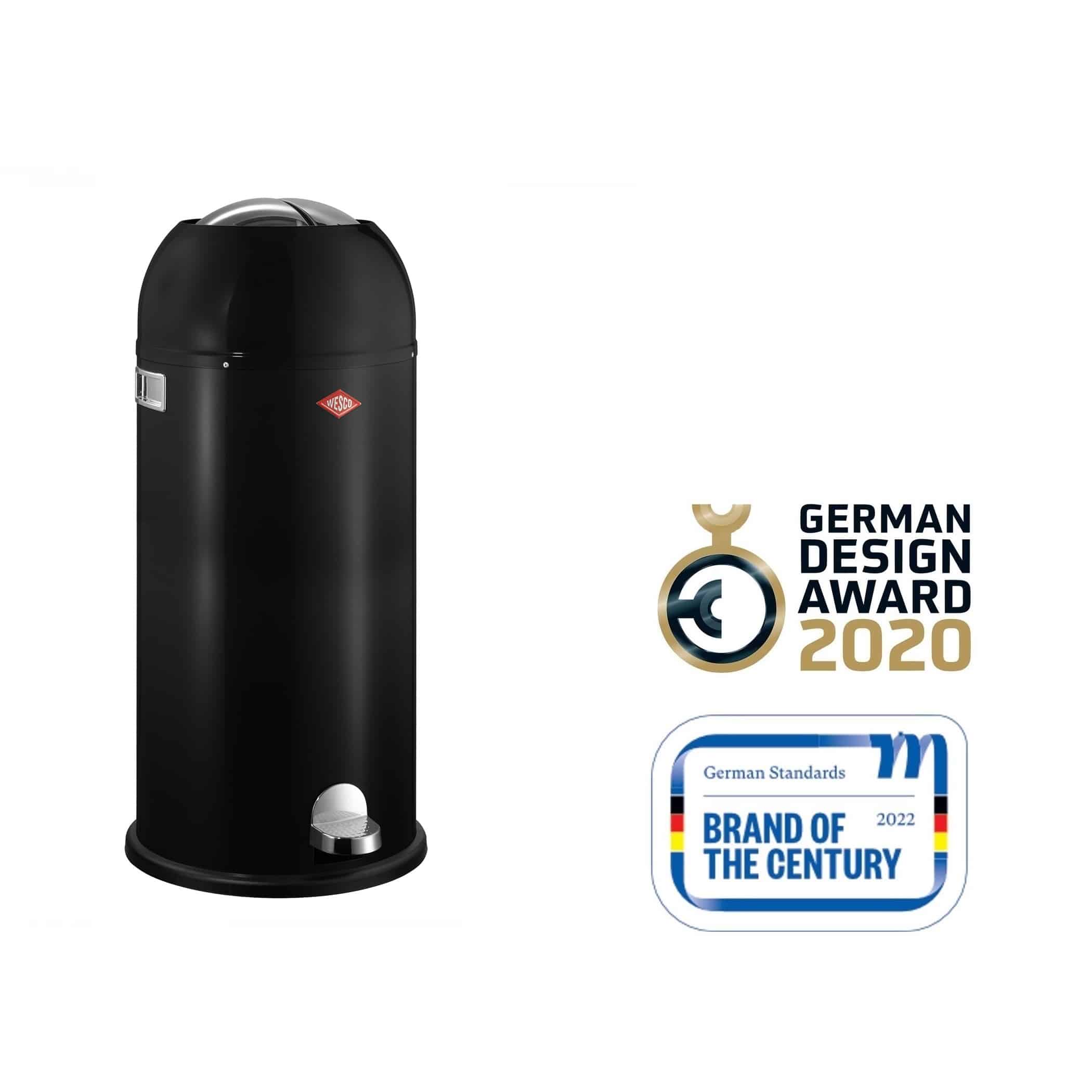 Cos de gunoi cu pedala, WESCO Germany, Kickmaster Maxi, 40 litri, 1 compartiment, negru