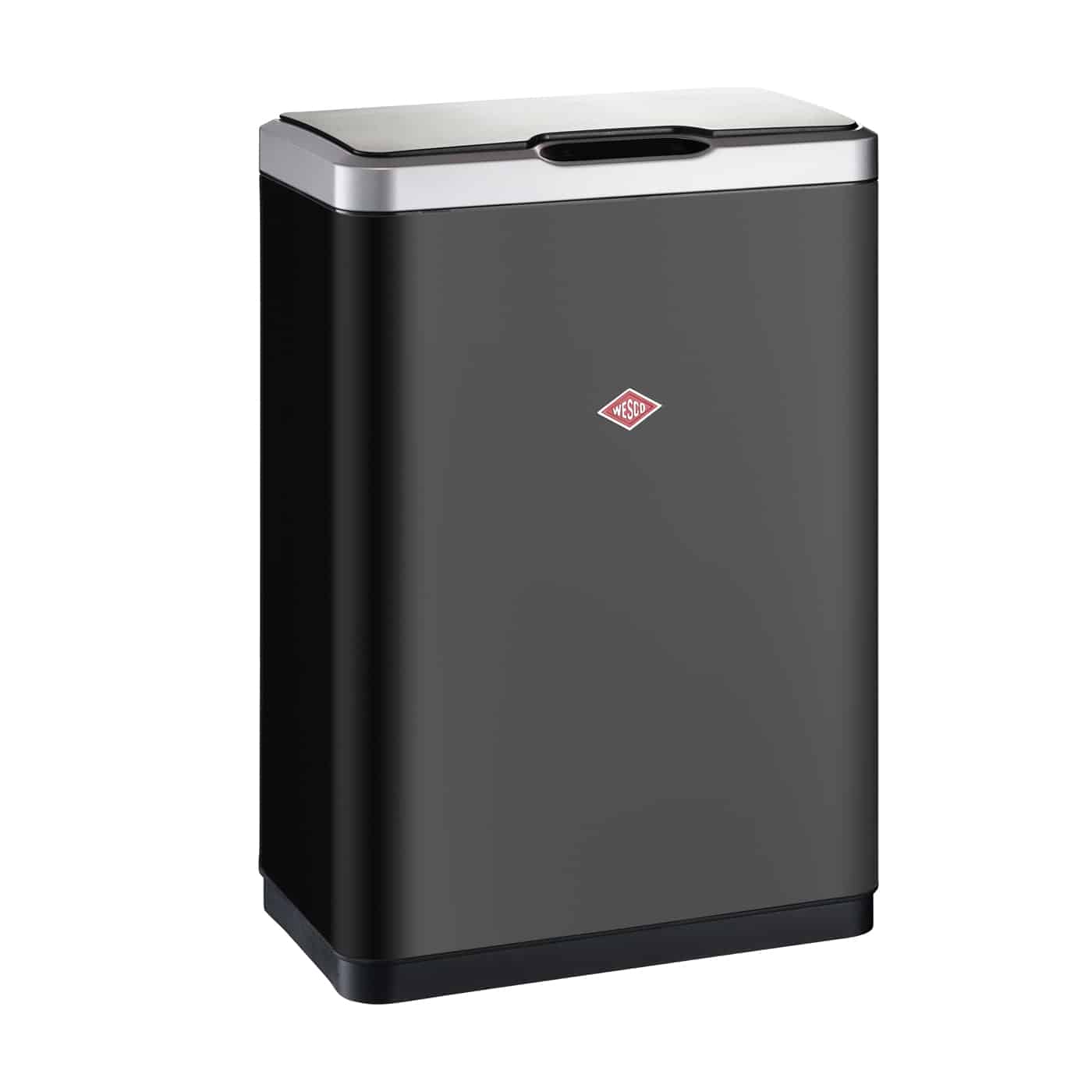 Cos de gunoi cu senzor, WESCO Germany, i.Master Double, 20+20 litri, 2 compartimente, negru mat