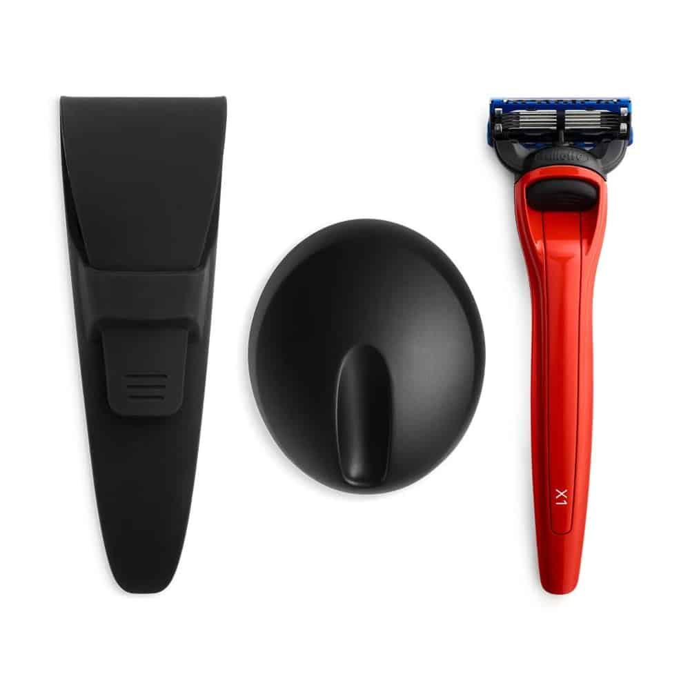 Set aparat de ras cu suport X1, Bolin Webb - Cooper Red