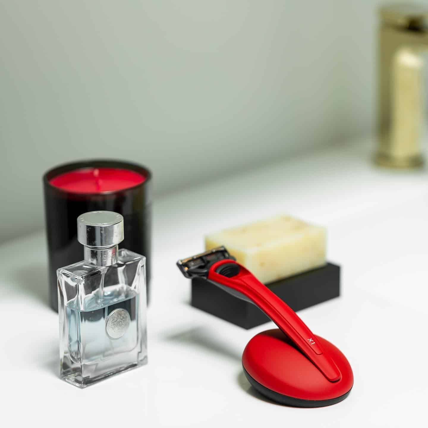 Set aparat de ras cu suport X1, Bolin Webb - Matte Red