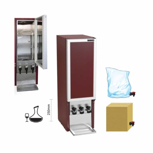 Dispenser de vin BIB, TEFCOLD, DKS95-3/10L, visiniu
