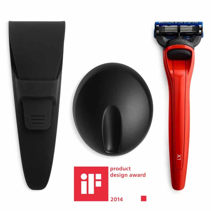 Set aparat de ras cu suport X1, Bolin Webb - Cooper Red