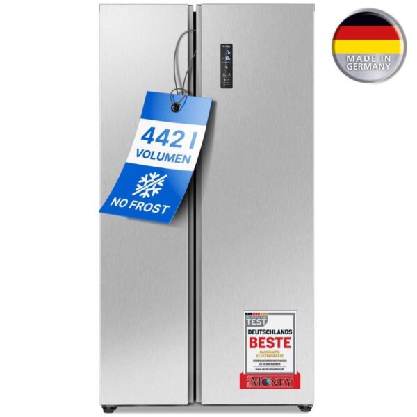Frigider side by side, Bomann, SBS7344IX, 442 litri, inox
